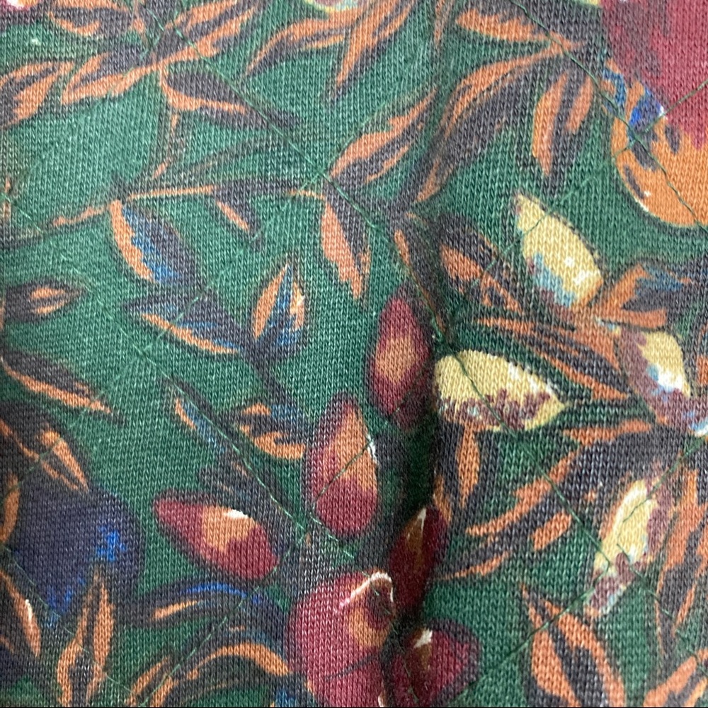 Vintage Green Floral Zip Front Coat - Picture 6 of 11